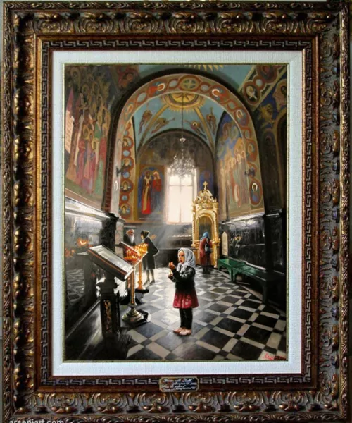 Print on Canvas of Oil Painting Arseni ~ CHRISTMAS 11" X 8" NO FRAME Art UK
