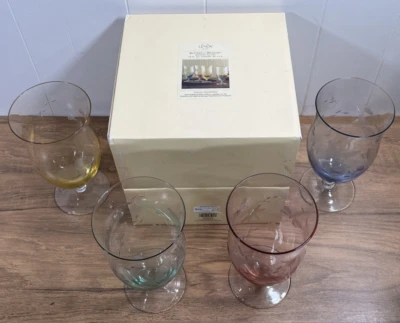 Lenox Butterfly Meadow Etched Iced Tea 18 oz Glasses Set Of 4 Complete w/ Box - Image 1 of 4