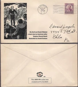 #725 Daniel Webster- FDC at Exeter, NH -Devil-add on cachet by McIntosh Cachets - Picture 1 of 1