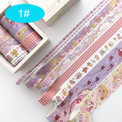 Conjunto de 8 rolos de fitas de papel para scrapbooking pequeno coração adolescente fresco faça você mesmo - Imagem 1 de 4