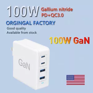 100W USB-C Charger 4-Port Laptop Advanced GaN Power Adapter for Mac/iPhone - Picture 1 of 11