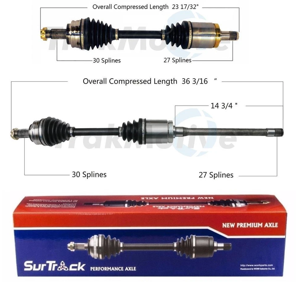 Juego de 2 ejes de junta CV delanteros SurTrack para BMW X3 2004-2010 Foto 1 de 1