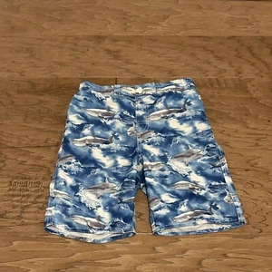 Old Navy Boys Swim Trunks Blue XL 14-16 Shark Print - Picture 1 of 1