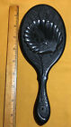 Antique Thermoplastic Hand Mirror, Black, with Seaside Theme (L1007)