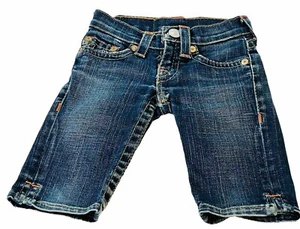 True Religion Girl Kate Blue Jeans Zip and Snap Closure EUC Kid Size 5 - Picture 1 of 12