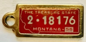 Montana 1956 DAV Disabled American Veterans License Plate Tag Key Chain. - Picture 1 of 2