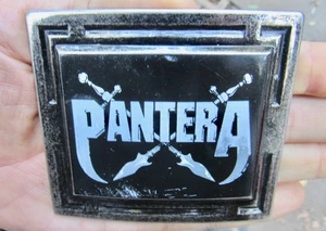 Vtg PANTERA Belt Buckle ROCK BAND Dimebag Concert TOUR Album ART Music RARE VG+ - Picture 1 of 4