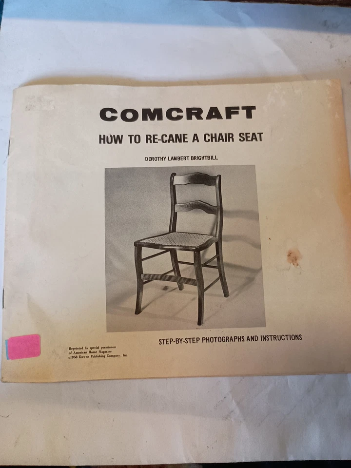 Comcraft How to Re-cane a Chair Seat (1958, Booklet) O12 - Image 1 of 1
