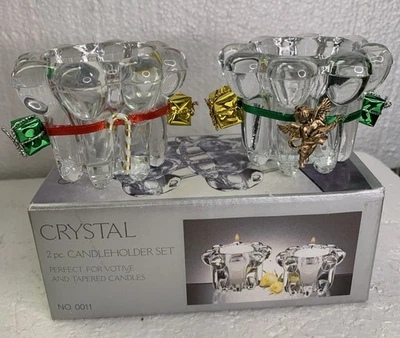 Alco Crystal Candle Holder Set * For Votive & Tapered Dinner Candles Decorated - Image 1 of 4