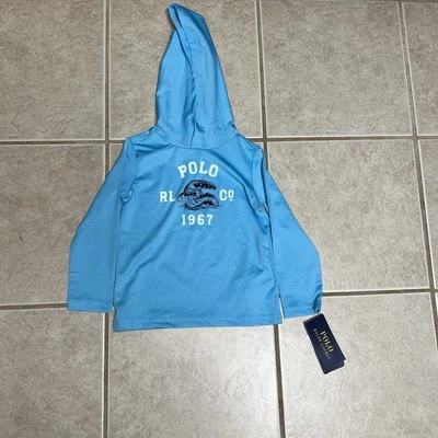 Polo Ralph Lauren RL Co. 1967 Sudadera con Capucha Gráfica Bebé AZUL y Blanco - Niños 2T Foto 1 de 4