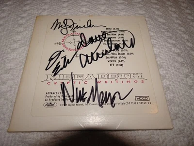 Megadeth Cryptic Writings promo Signed CD Foto 1 de 2