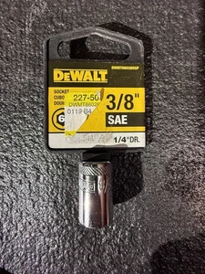 Dewalt 1/4 Drive 3/8” Chrome Polished SAE  Socket NOS 6 Point - Picture 1 of 7