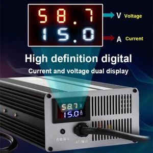 48V/60V/72V Li-ion LiFePo4 Akku Ladegerät Current Adjustable  1A-10A - Bild 1 von 21