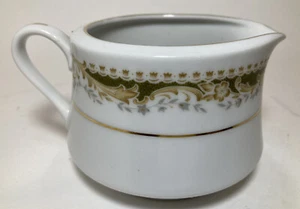 Signature Collection Fine China Queen Anne 113 weiß grün mit Goldrand LESEN. - Bild 1 von 9