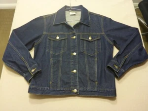 111 WOMENS NWOT SUZANNE GRAE RAW DK BLUE L/S DENIM JACKET SZE 10 $110 RRP. - Picture 1 of 8