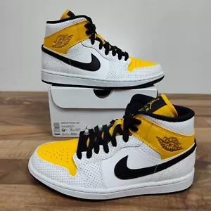 Nike Air Jordan 1 Mid Blanco/Dorado Universitario BQ6472-107 Mujer Talla 9.5 Hombre 8 - Imagen 1 de 18