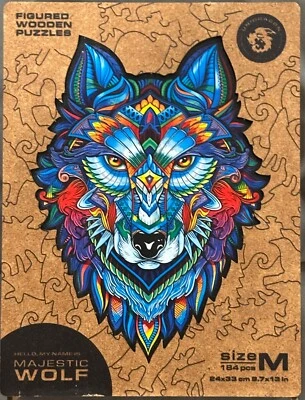 Unidragon Majestic Wolf Wooden Jigsaw Puzzle - 184 Pcs (Used, Complete) - Image 1 of 4