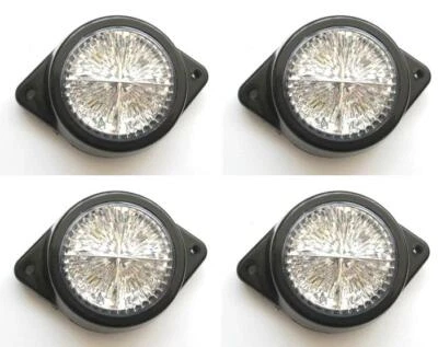 LED Blanco 4pcs Redondo Marcador Luces para DAF Man Scania Volvo Camión Remolque - Imagen 1 de 3