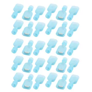 30Pcs 16-14AWG Wire Insulated Male Spade Crimp Terminal Connector Blue - Picture 1 of 4