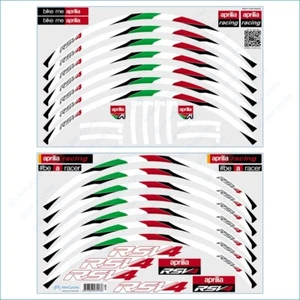 aprilia RSV4 Italy Decals Motorcycle Laminated Wheel Rim Stripes Kit Stickers - Imagen 1 de 2