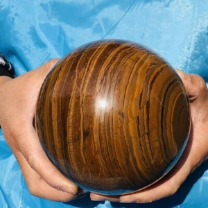 5.94LB Natural Tiger's eye stone quartz Sphere crystal ball rock Healing KH2606 - Picture 1 of 20
