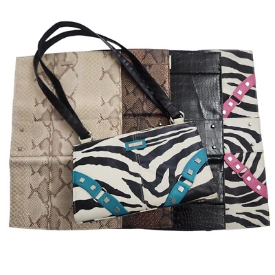 Lote de 5 fundas y bolsa base negra clásica Miche Mob Wife animal estampado serpiente cebra Foto 1 de 4
