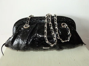 Coccinelle kleine Schultertasche Abendtasche Kunstleder Snake mit Kette - Bild 1 von 6