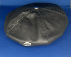 VINTAGE HARLEY DAVIDSON Genuine Leather Beret Cap Hat Size L - MADE IN USA