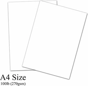 A4 Premium White Card Stock Paper - 8.27" x 11.69" - 100lb Cover - 50 Sheets - Picture 1 of 5