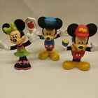 3 Mattel Disney 2009/12 Minnie & Mickey Mouse Figures Cake Topper 3" Posable