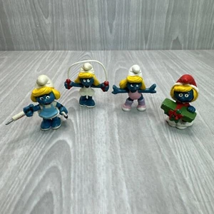 Vtg Schleich Smurfette Figure Peyo Gift Jump Rope Aerobics Nurse Lot - Picture 1 of 15