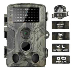 2.7K 24MP Wireless Trail Camera Surveillance Night Vision Tracking Cams - Picture 1 of 13
