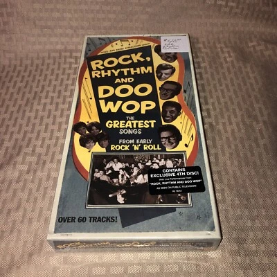 NEW! Rock, Rhythm and Doo Wop 3 CD Rhino Box Set Oldies Early Rock N Roll Sealed - Image 1 of 2