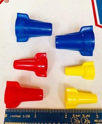 IDEAL Yellow, Red, or Blue Wing-Nut Wire Connectors, 451, 452, 454, Wingnut