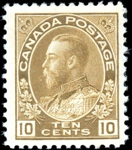 Canada 10c Scott #118b Yellow Brown Mint NH F+ 1925 King George V Admiral Stamp - Picture 1 of 2