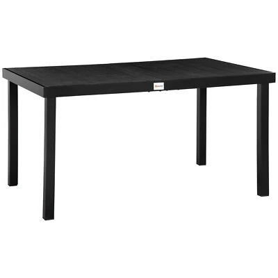 55x35.5 In Outdoor Patio Dining Table for 6 for Deck Garden Lawn Backyard Black - Image 1 of 4