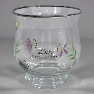 VTG FENTON Artware 25th Anniversary Crystal Vase Bowl Hand Painted Cut Glass - Picture 1 of 14