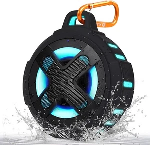 Tragbarer Bluetooth Lautsprecher IP67, 10W Bass, 24h Spielzeit, schwebend mit Lichtern - Bild 1 von 9