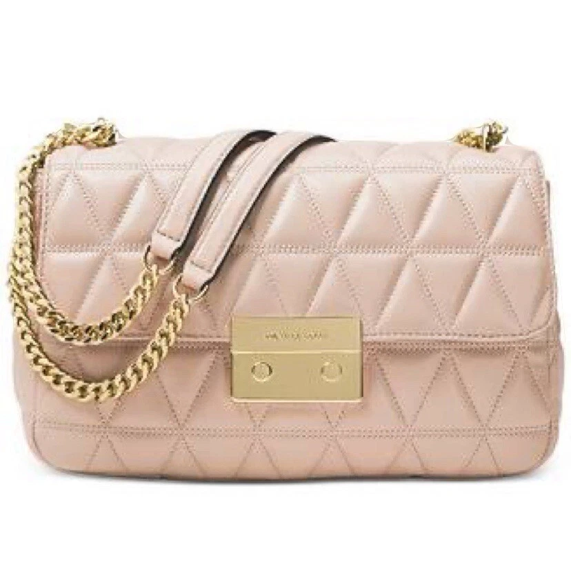 Michael Kors Sloan Quilted Pink Leather Gold Chain Bag - Image 1 of 4