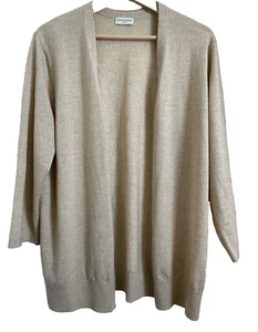 Dries van noten Cardigan Gold Trim Beige Cream Tan Wool Belgium Medium Damaged - Picture 1 of 6