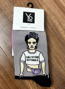 Yo Sox womens “The Future Is Female” NEW Purple - Picture 1 of 4
