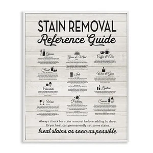 Stupell Industries Stain Removal Reference Guide Typography Framed Giclee Art... - Picture 1 of 9