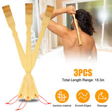 3 PCS Natural Bamboo Back Scratcher Long Reach Pick Itch Relief Tool Portable