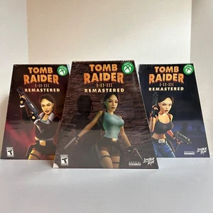Tomb Raider I II III Remastered Event Exclusive Box Xbox One Set of 3 Brand New - Picture 1 of 13