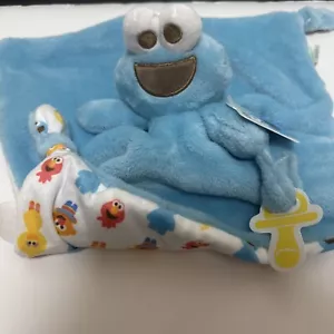 COOKIE MONSTER Sesame Street Plush Security Blanket Lovey NEW - Picture 1 of 10