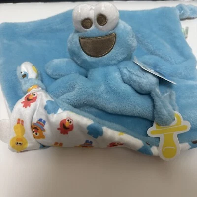 COOKIE MONSTER Sesame Street Plush Security Blanket Lovey NEW - Image 1 of 4