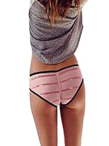 Victorias Secret Sexy Pink Mesh & Striped Sequin Hiphugger Panties Small - Picture 1 of 1