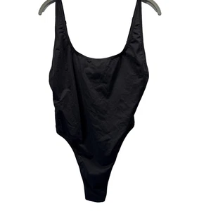 SKIMS Scoop Neck One Piece XL Solid Onyx Black Adjustable Straps Pull On Swim - Picture 1 of 11