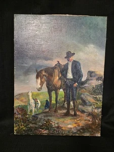 Attore/artista nativo americano Will Sampson olio su tela originale Muskogee Creek - Foto 1 di 16