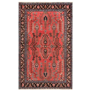 Kashan 215x132 cm Handgeknüpfter Perserteppich Orient Wolle Carpet Rug Rot - Picture 1 of 12